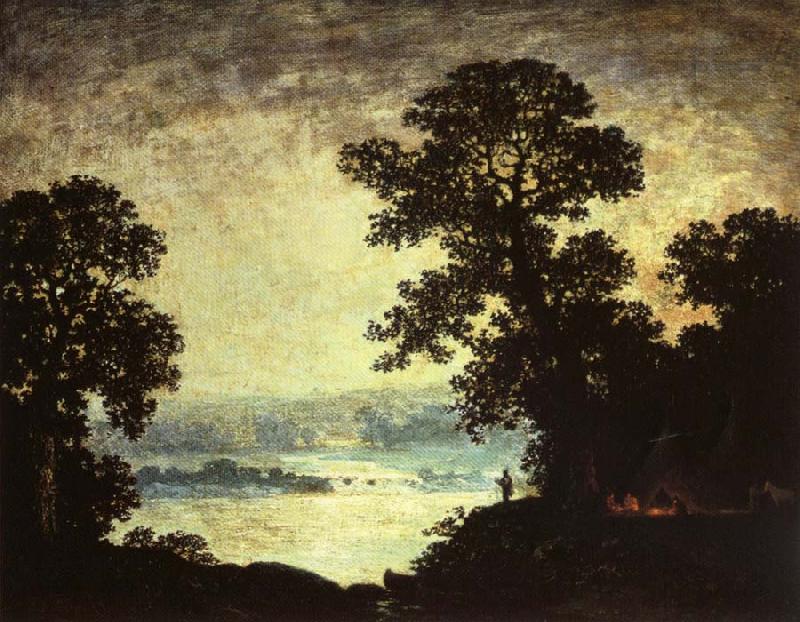 Ralph Blakelock Moonlight Indian Encampment